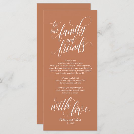 Mooie elegante dank u plaats het plaatsen Kaart (Voorkant / Achterkant)