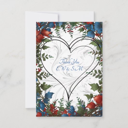 Mooie, elegante en grillige bruiloft thema decor bedankkaart (Voorkant)