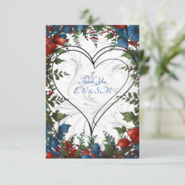 Mooie, elegante en grillige bruiloft thema decor bedankkaart