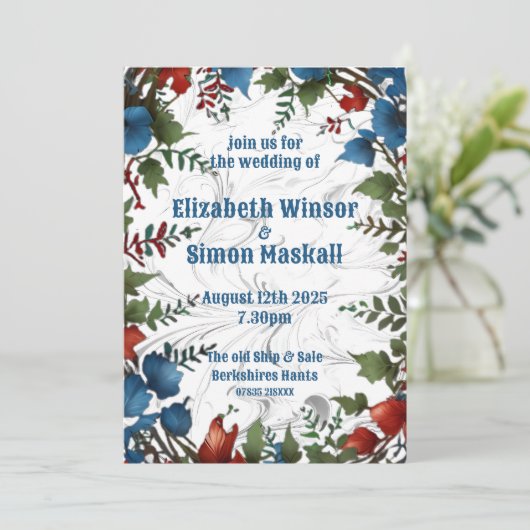 Mooie, elegante en grillige bruiloft thema decor kaart (Staand voorkant)