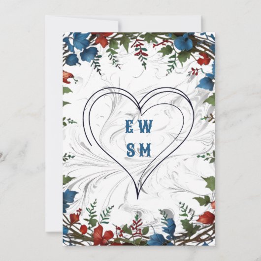 Mooie, elegante en grillige bruiloft thema decor kaart (Achterkant)