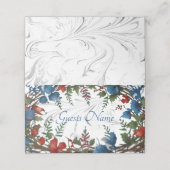 Mooie, elegante en grillige bruiloft thema decor plaatskaartje (Buitenkant ongevouwen)