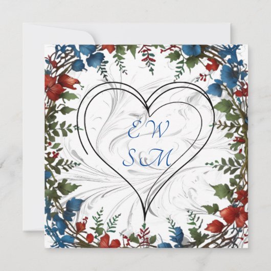 Mooie, elegante en grillige huwelijks decoratie save the date (Achterkant)