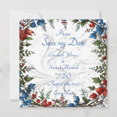 Mooie, elegante en speelse decoratie in trouwthema save the date (Voorkant)