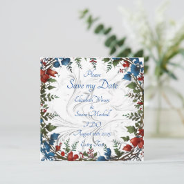 Mooie, elegante en speelse decoratie in trouwthema save the date