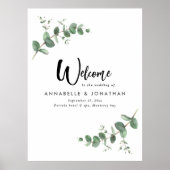 Mooie elegante eucalyptus welkome decor bruiloft poster (Voorkant)
