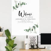 Mooie elegante eucalyptus welkome decor bruiloft poster (Thuiskantoor)