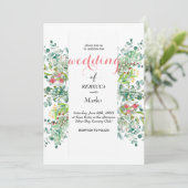 Mooie elegante eucalyptusbladeren uitnodiging (Staand voorkant)