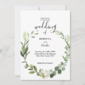 Mooie elegante eucalyptusbladeren uitnodiging (Voorkant)