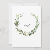 Mooie elegante eucalyptusbladeren uitnodiging (Achterkant)