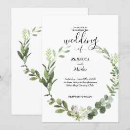 Mooie elegante eucalyptusbladeren uitnodiging