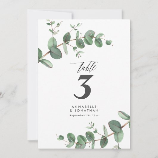 Mooie elegante eucalyptusbruintafel kaart (Voorkant)