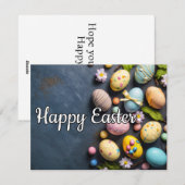 Mooie elegante feestelijke paascollage feestdagenkaart (Voorkant / Achterkant)