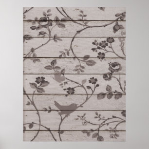 Mooie elegante florvogels vlinders poster