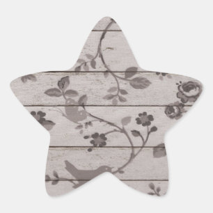 Mooie elegante florvogels vlinders ster sticker