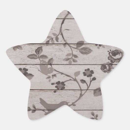 Mooie elegante florvogels vlinders ster sticker (Voorkant)