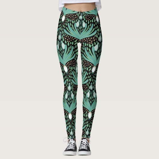 Mooie elegante gedurfde sneeuwklokjes leggings (Voorkant)