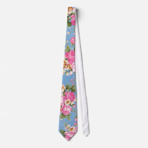 Mooie elegante girly vintage rozenbloemen stropdas
