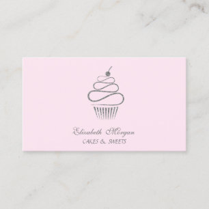 Mooie elegante glitter cupcake, snoepjes visitekaartje