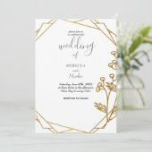 Mooie elegante gouden uitnodiging (Staand voorkant)