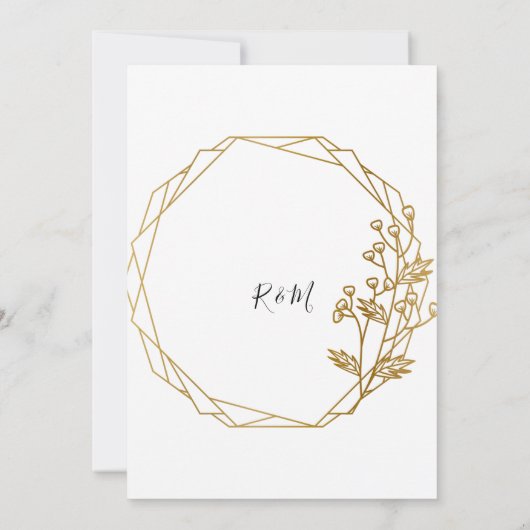 Mooie elegante gouden uitnodiging (Achterkant)