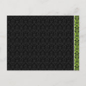 Mooie elegante groene damast bruiloft uitnodiging (Achterkant)