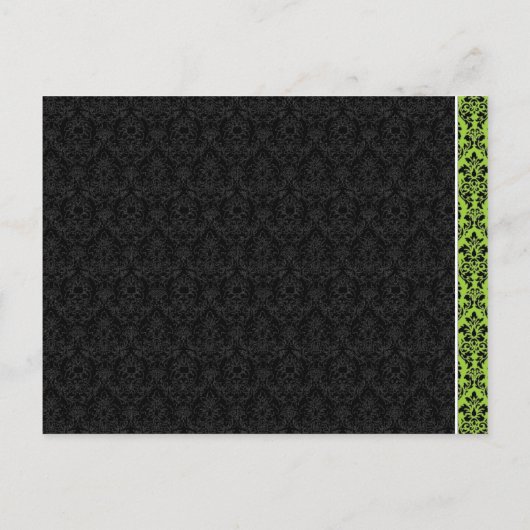 Mooie elegante groene damast bruiloft uitnodiging (Achterkant)