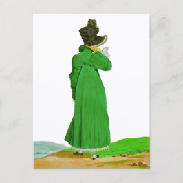 Mooie Elegante Groene Regency Mode Tekening  Briefkaart