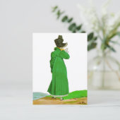 Mooie Elegante Groene Regency Mode Tekening  Briefkaart (Staand voorkant)