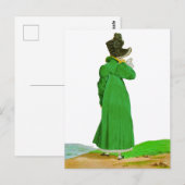 Mooie Elegante Groene Regency Mode Tekening  Briefkaart (Voorkant / Achterkant)