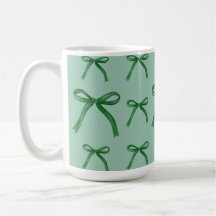 Mooie elegante groene strik patroon mok