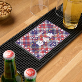 Mooie elegante kleurrijke aangepaste bar naam barmatten