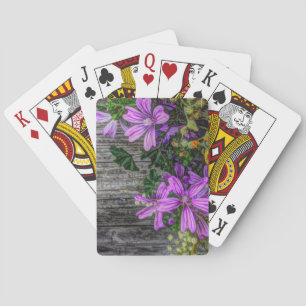 Mooie Elegante Kleurrijke Wilde Bloemen Pokerkaarten
