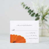 Mooie Elegante Koraal Poppy Wedding RSVP Kaart (Staand voorkant)