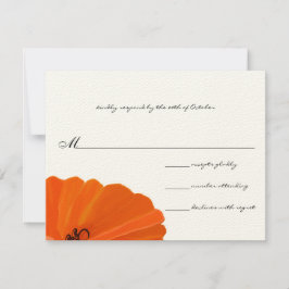 Mooie Elegante Koraal Poppy Wedding RSVP Kaart