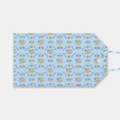 Mooie Elegante Lichtblauwe Hanukkah Cadeaulabel (Voorkant (Horizontaal))
