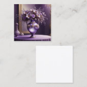 Mooie elegante lichte paarse ronde vaas decorat vierkante visitekaartje (Voorkant / Achterkant)