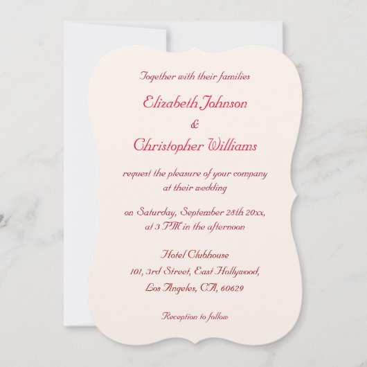 Mooie Elegante Luxe Huwelijksuitnodiging op Maat Kaart (Voorkant)