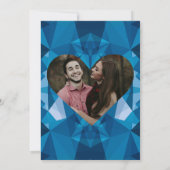 Mooie Elegante Moderne Blauwe Roze Trouw Uitnodigi Kaart (Achterkant)