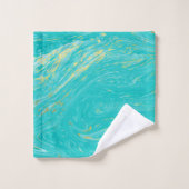 Mooie elegante moderne marmer Blue Monogrammen Bad Handdoek (Wasdoekje)