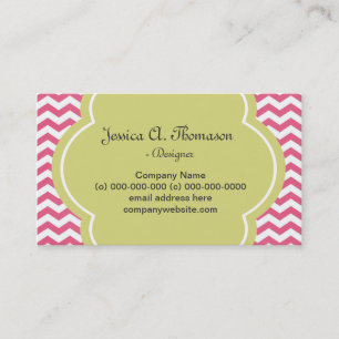 Mooie, elegante, moderne roze chevron visitekaartje