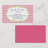 Mooie, elegante, moderne roze chevron visitekaartje (Voorkant / Achterkant)