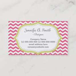 Mooie, elegante, moderne roze chevron visitekaartje