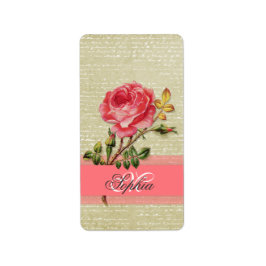 Mooie elegante  monogram rozen etiket