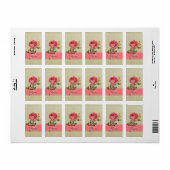 Mooie elegante  monogram rozen etiket (Full Sheet)