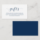 Mooie elegante, Navy Blue lettertype, Een notitie Informatiekaartje (Voorkant / Achterkant)