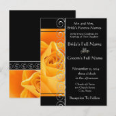 Mooie Elegante Oranje Roos bruiloft uitnodiging (Voorkant / Achterkant)