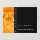 Mooie Elegante Oranje Roos bruiloft uitnodiging (Achterkant)