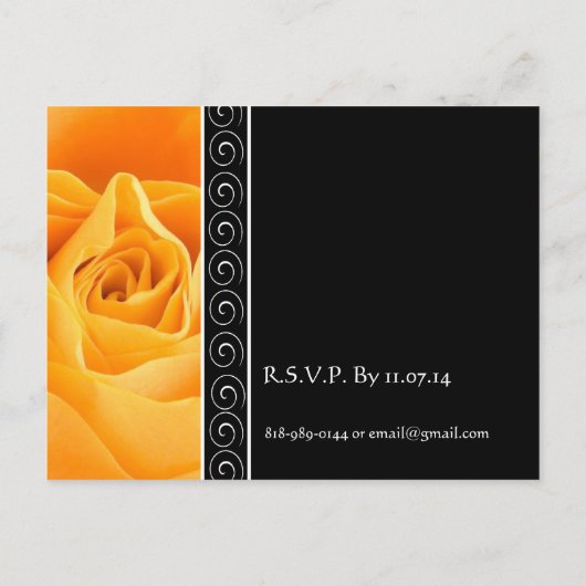 Mooie Elegante Oranje Roos bruiloft uitnodiging (Achterkant)