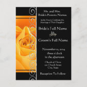 Mooie Elegante Oranje Roos bruiloft uitnodiging (Voorkant)